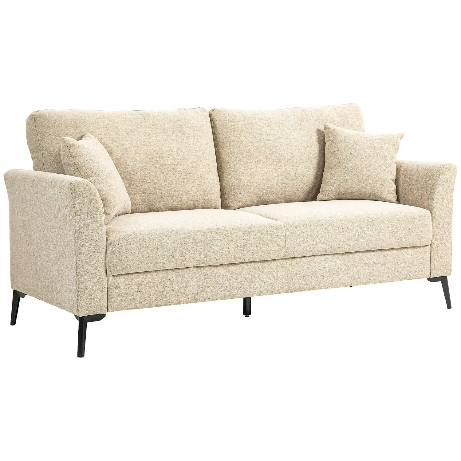2-Sitzer Sofa mit Federkern, dicke Polsterung, bis 360 kg, 179 x 80 x 89 cm, Beige