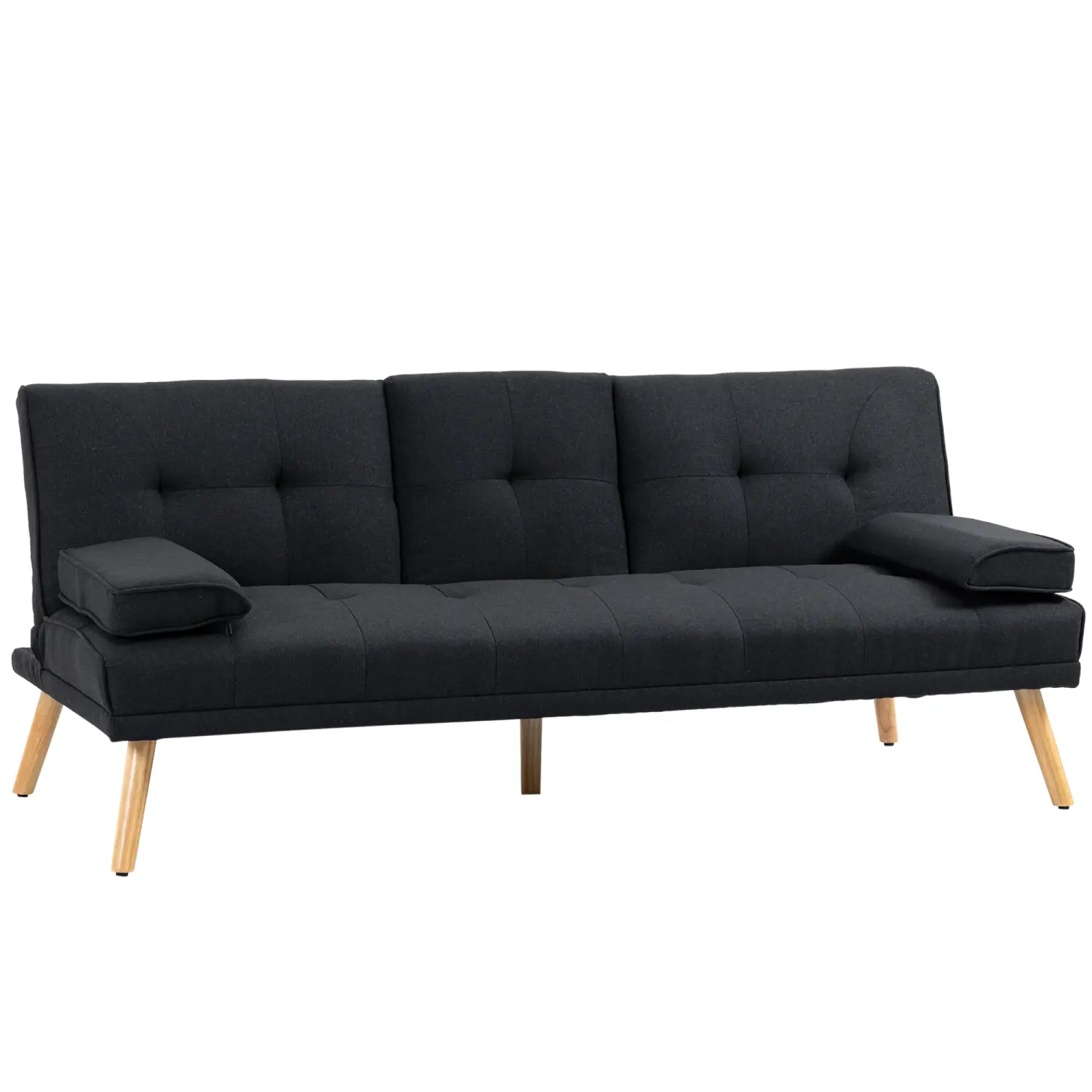 Schlafsofa, Gästebett, verstellbare Rückenlehne, klappbarer Tisch, 181x77x78 cm, anthrazit