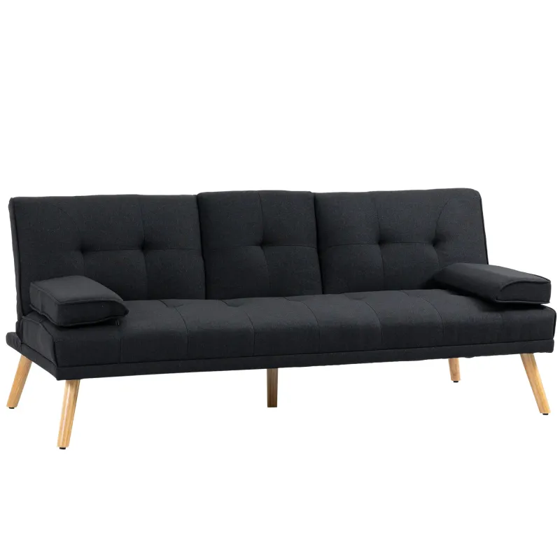 Schlafsofa, Gästebett, verstellbare Rückenlehne, klappbarer Tisch, 181x77x78 cm, anthrazit