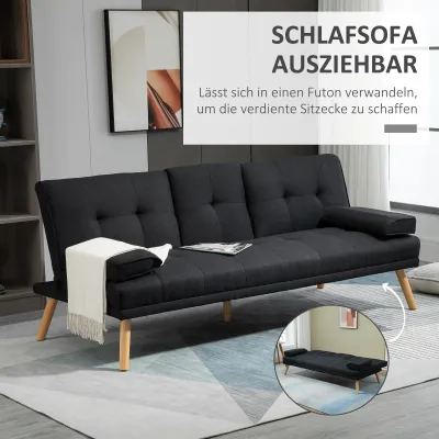 Schlafsofa, Gästebett, verstellbare Rückenlehne, klappbarer Tisch, 181x77x78 cm, anthrazit