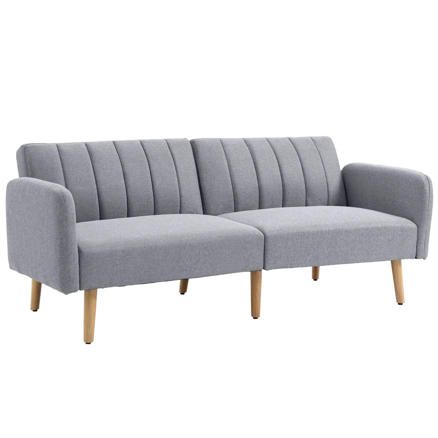 Schlafsofa, 2-Sitzer Stoffsofa, Sofa mit Schlaffunktion 173 x 75 x 73 cm, Grau