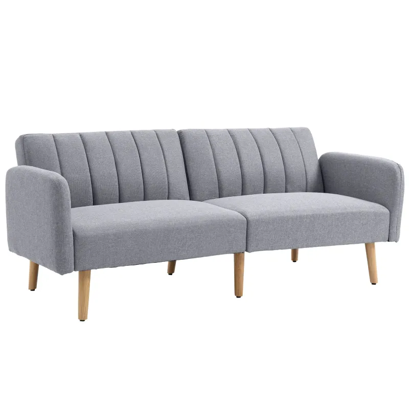 Schlafsofa, 2-Sitzer Stoffsofa, Sofa mit Schlaffunktion 173 x 75 x 73 cm, Grau