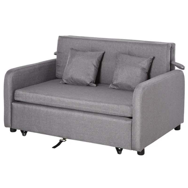 Schlafsofa, Gästebett für 2 Personen, mit Stauraum, leichter Umbau, flexibles Design, Grau