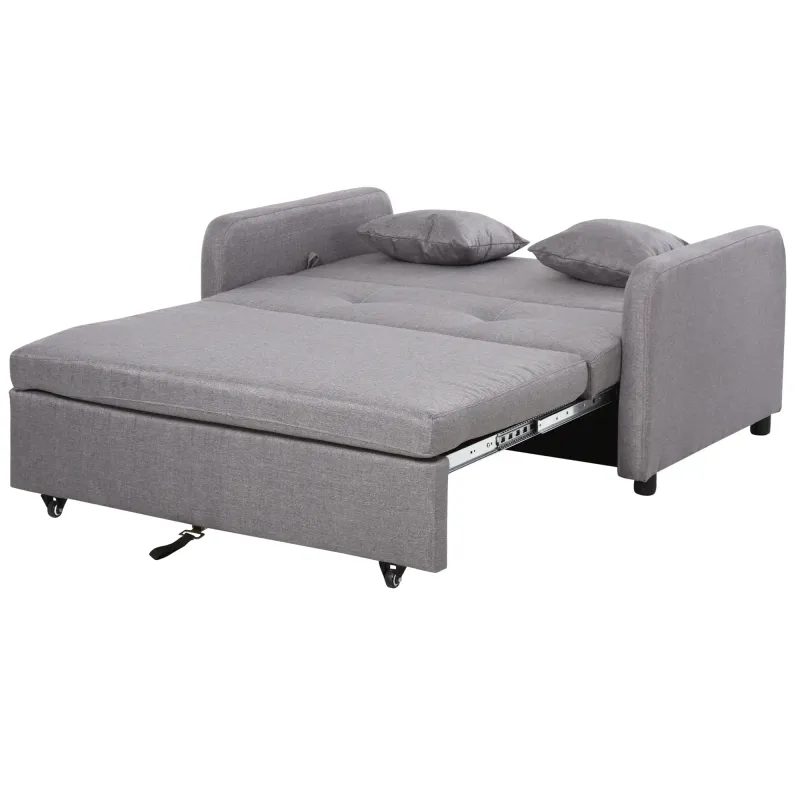 Schlafsofa, Gästebett für 2 Personen, mit Stauraum, leichter Umbau, flexibles Design, Grau