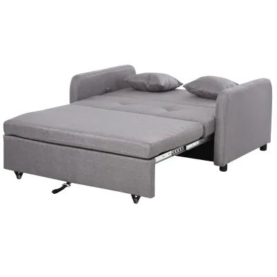 Schlafsofa, Gästebett für 2 Personen, mit Stauraum, leichter Umbau, flexibles Design, Grau