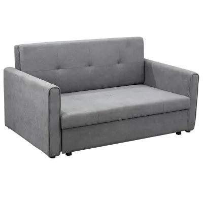 Schlafsofa, 2er-Sofa, mit verstecktem Stauraum, grau