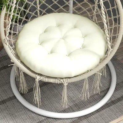 Sitzpolster Beige, Ø80x10 cm, wetterfest & komfortabel für Outdoor-Sessel