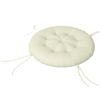 grosses Sitzpolster 80 cm x 80 cm x 10 cm Sitzkissen Sitzauflage mit Knopfheftung Cremeweiss