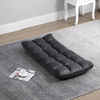 Bodensessel Grau, 3-in-1 verstellbar, Velouroptik, 55x71x53,5 cm