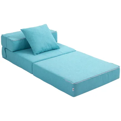 Schlafsessel Relaxsessel Gästebett, abnehmbarer Bezug, 70 cm x 70 cm x 61 cm, Hellblau