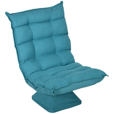 Relaxsessel Lesesessel, drehbar, Samtoptik, 62 cm x 70 cm x 95 cm, Blau