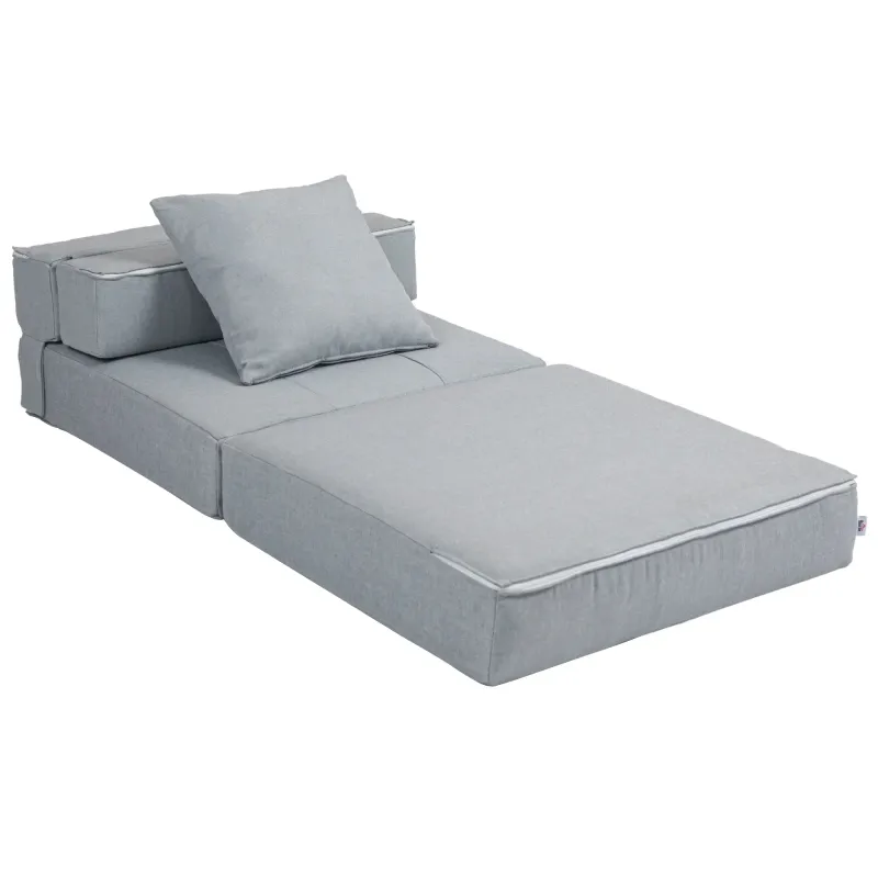 Schlafsessel Relaxsessel Gästebett, abnehmbarer Bezug, 70 cm x 70 cm x 61 cm, grau