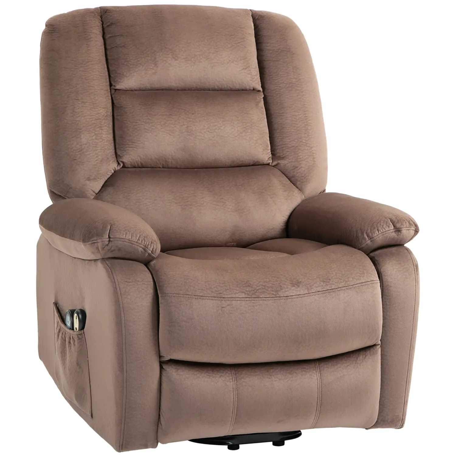 Aufstehsessel, Seniorensessel mit Massagefunktion, 90x93x110cm, Braun