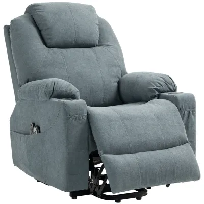 Massagesessel Aufstehsessel Seniorensessel, 8 Massagepunkte, Seitentaschen, Fernbedienung, 90L x 101B x 107 cm, Grau