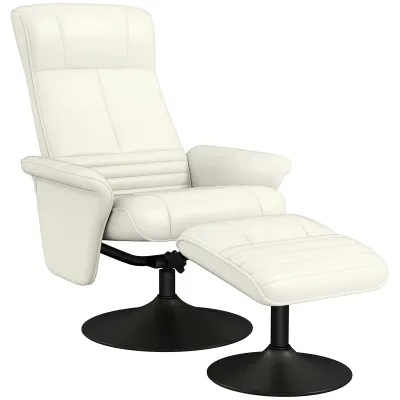 Relaxsessel, Fernsehsessel mit Hocker, drehbar, ergonomisch, bis 150 kg, Cremeweiss