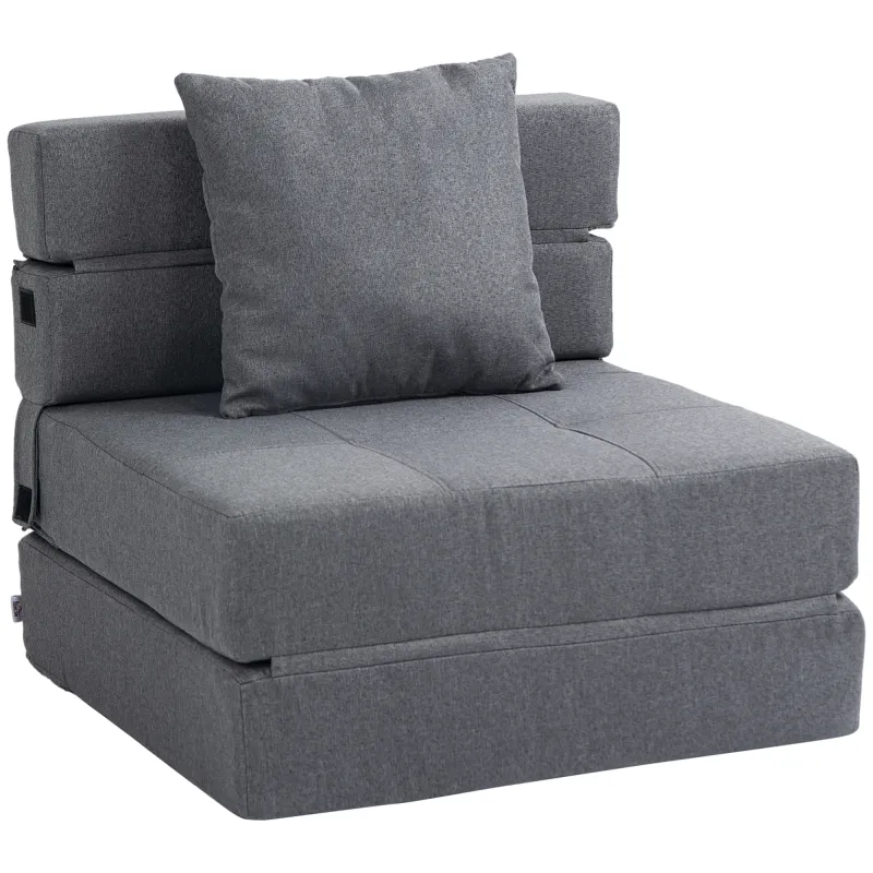 Schlafsessel Relaxsessel Gästebett. abnehmbarer Bezug, 70 cm x 70 cm x 61 cm, Dunkelgrau