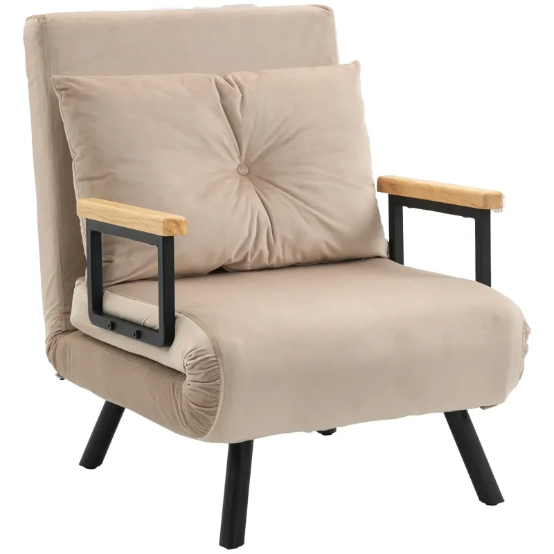 Relaxsessel im Skandidesign, Liegesessel, Lesesessel. inkl. Kissen mit Knopfheftung, Schwarz + Natur