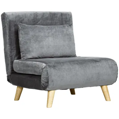 2-in-1 Sessel, Relaxsessel, Gästebett, bis 150 kg, 72 cm x 78 cm x 79 cm, Grau