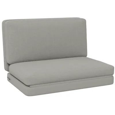 2-in-1 faltbarer Bodensessel, Gästematratze, teilbar, 120 cm breit, Hellgrau