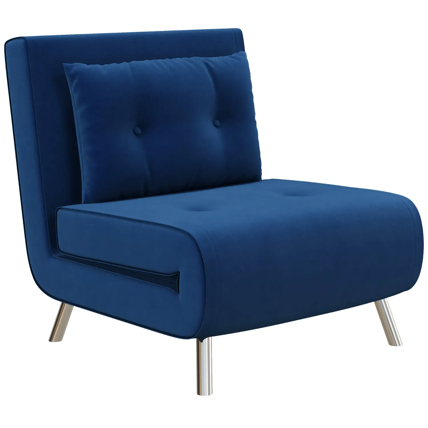Liegesessel Gästebett Schlafsessel, Knopfheftung, Leinenoptik, 77 cm x 88 cm x 83 cm, Blau