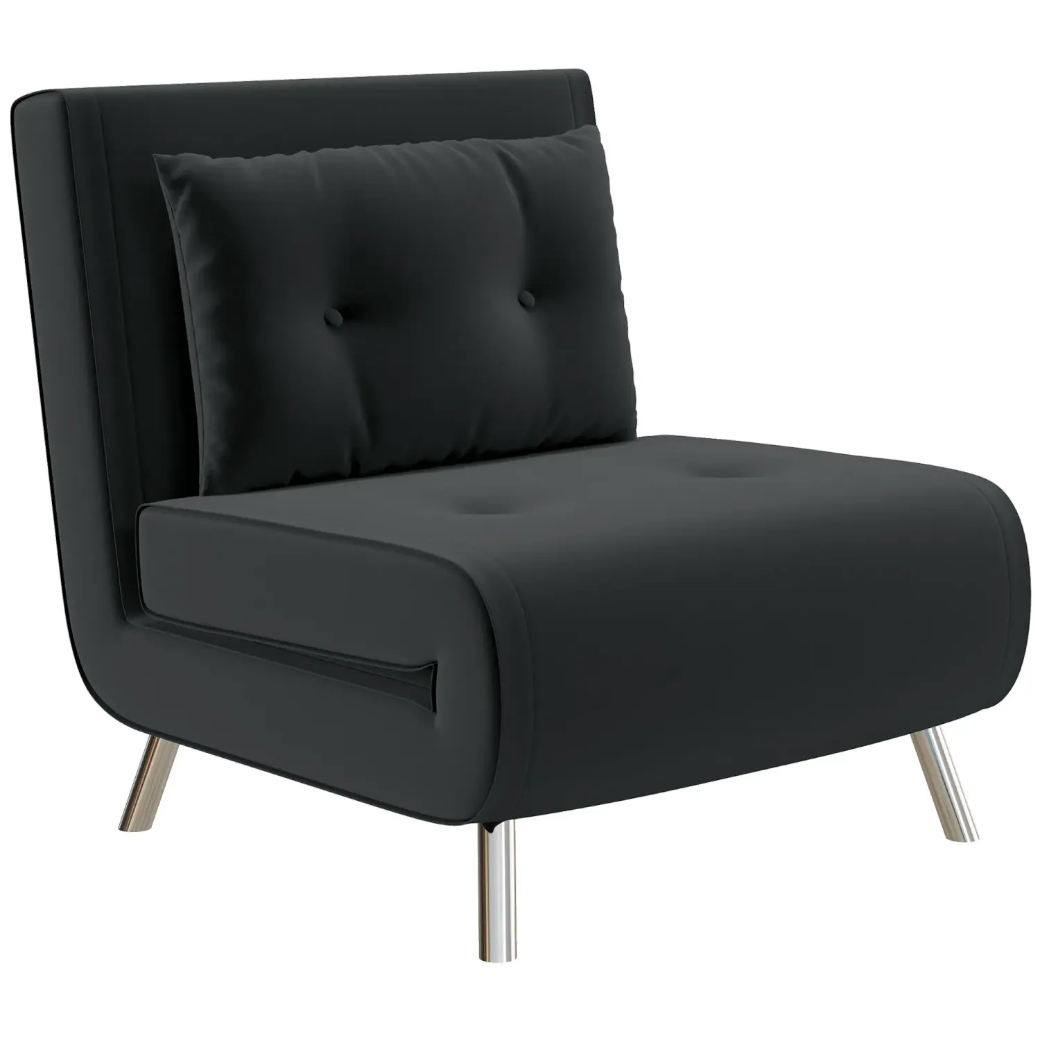 Liegesessel Gästebett Schlafsessel, Knopfheftung, Leinenoptik, 77 cm x 88 cm x 83 cm, schwarz
