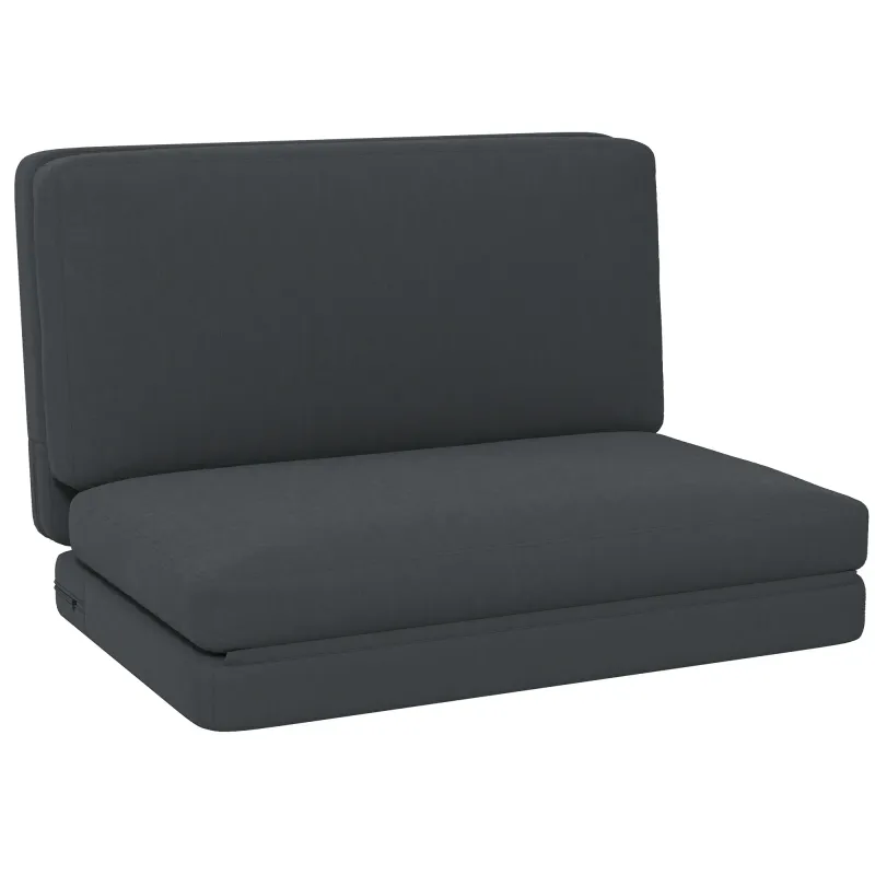 3-in-1 faltbares Bodensofa, Gästematratze, teilbar, 138 cm breit, Dunkelgrau