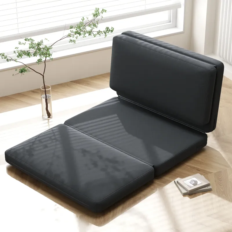 3-in-1 faltbares Bodensofa, Gästematratze, teilbar, 138 cm breit, Dunkelgrau