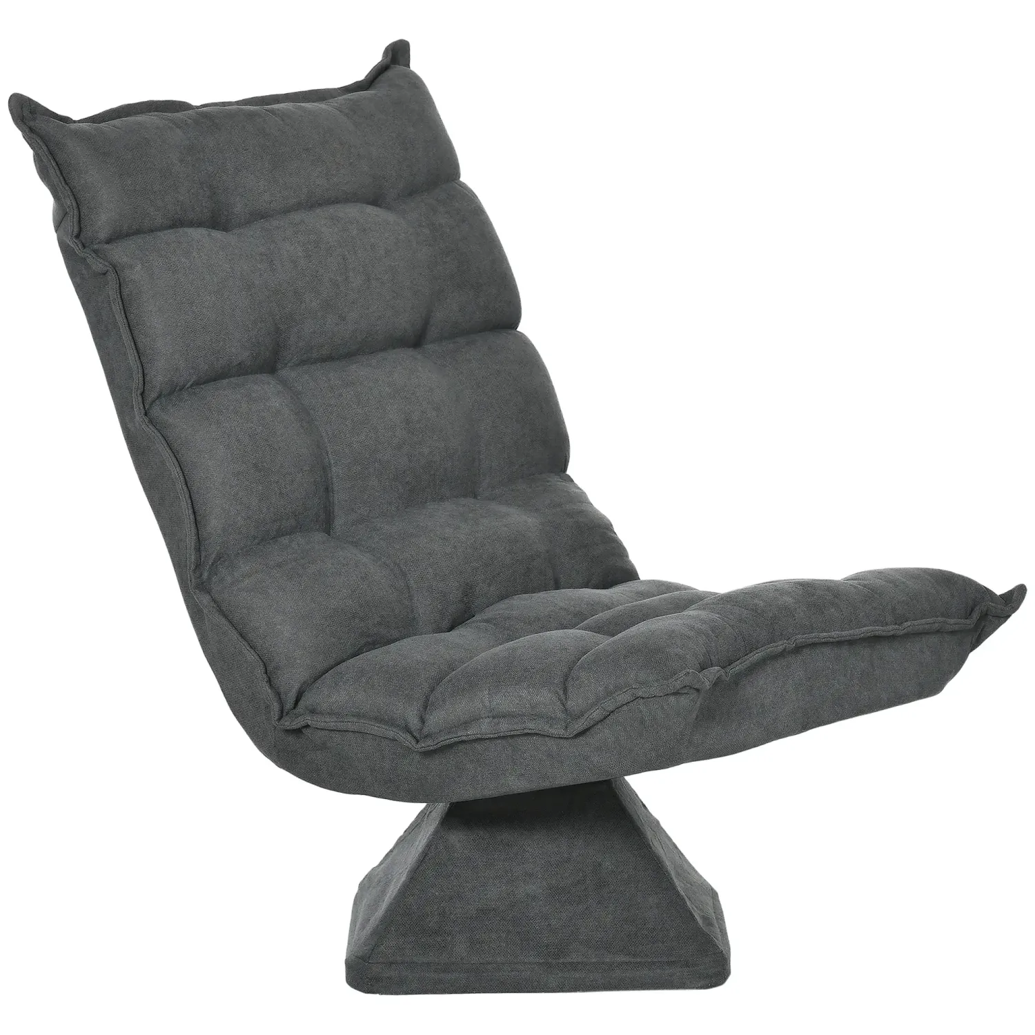 Bodensessel Lesesessel, drehbar, Leinenoptik, 62 cm x 70 cm x 95 cm, Grau