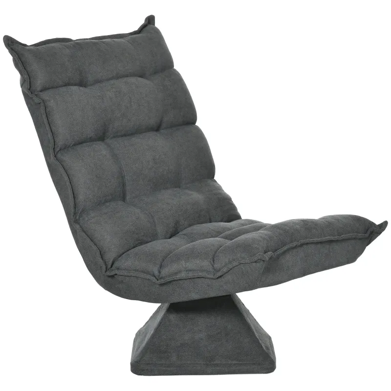 Bodensessel Lesesessel, drehbar, Leinenoptik, 62 cm x 70 cm x 95 cm, Grau