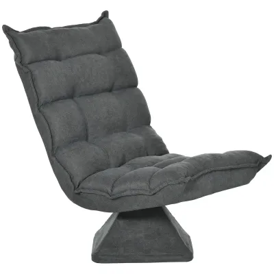Bodensessel Lesesessel, drehbar, Leinenoptik, 62 cm x 70 cm x 95 cm, Grau
