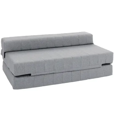 2-Personen-Gästebett, Klappsofa mit Bettfunktion, bis 250 kg, 138x80x50 cm, Grau