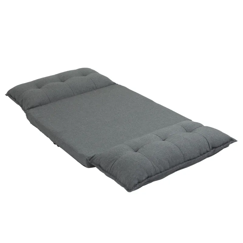 Bodensofa, Bodensessel, Gästebett, Leinenoptik, 100 x 71 x 54 cm, Grau