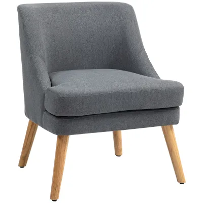 Akzentsessel im skandinavischen Stil, bis 150 kg, Hevea-Holzbeine, Beige, 63x69x79,5 cm