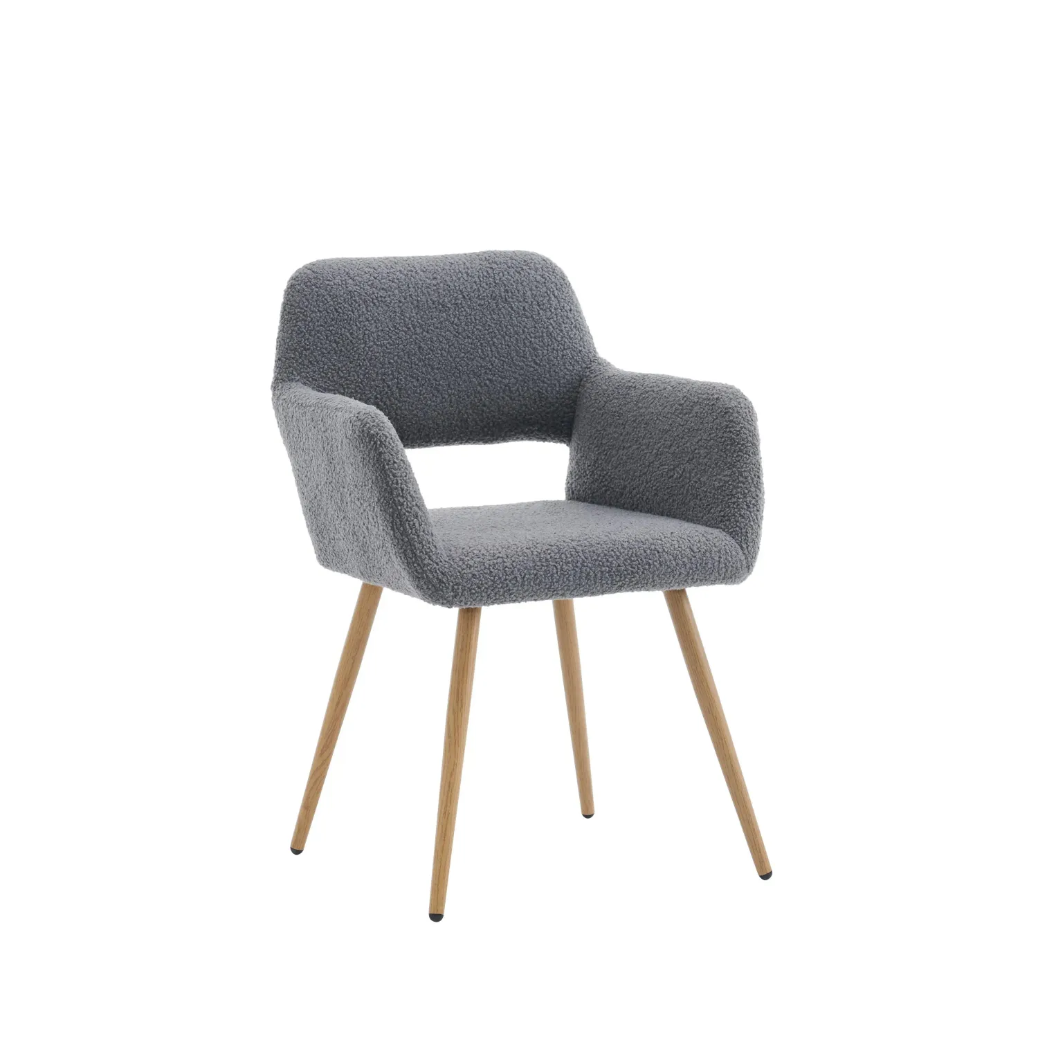 Stuhl in Samtoptik, ergonomisches Design, 58×56×80 cm, dunkelgrau