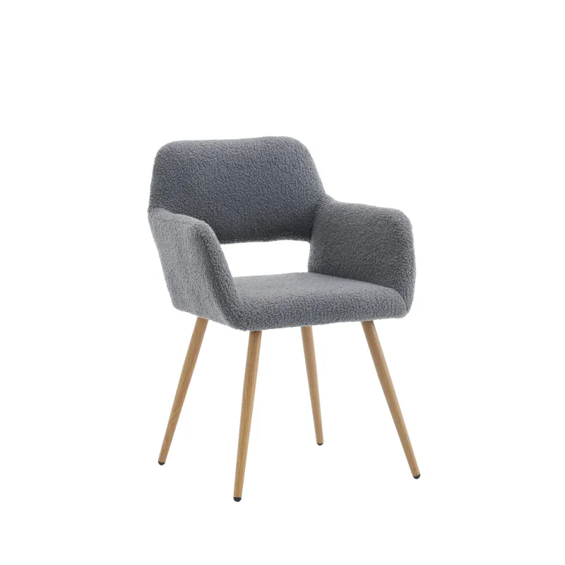 Stuhl in Samtoptik, ergonomisches Design, 58×56×80 cm, dunkelgrau