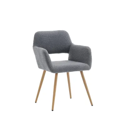 Stuhl in Samtoptik, ergonomisches Design, 58×56×80 cm, dunkelgrau