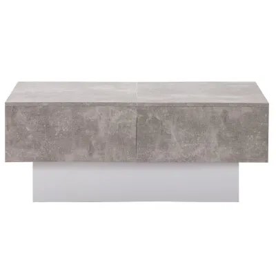 Universeller Couchtisch mit Hochglanzoptik, ausziehbarem Tisch und Stauraum, modernes Design, 102×60×40 cm, Grau