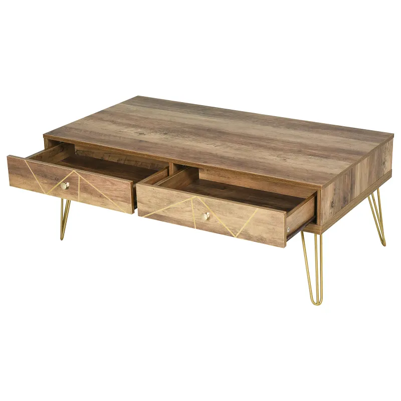 Handbemalter Couchtisch Luxuriöses Design Braun