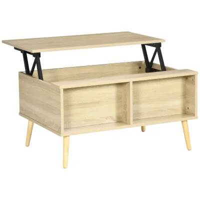 Eleganter klappbarer Couchtisch Wohnzimmertisch helle Holzoptik