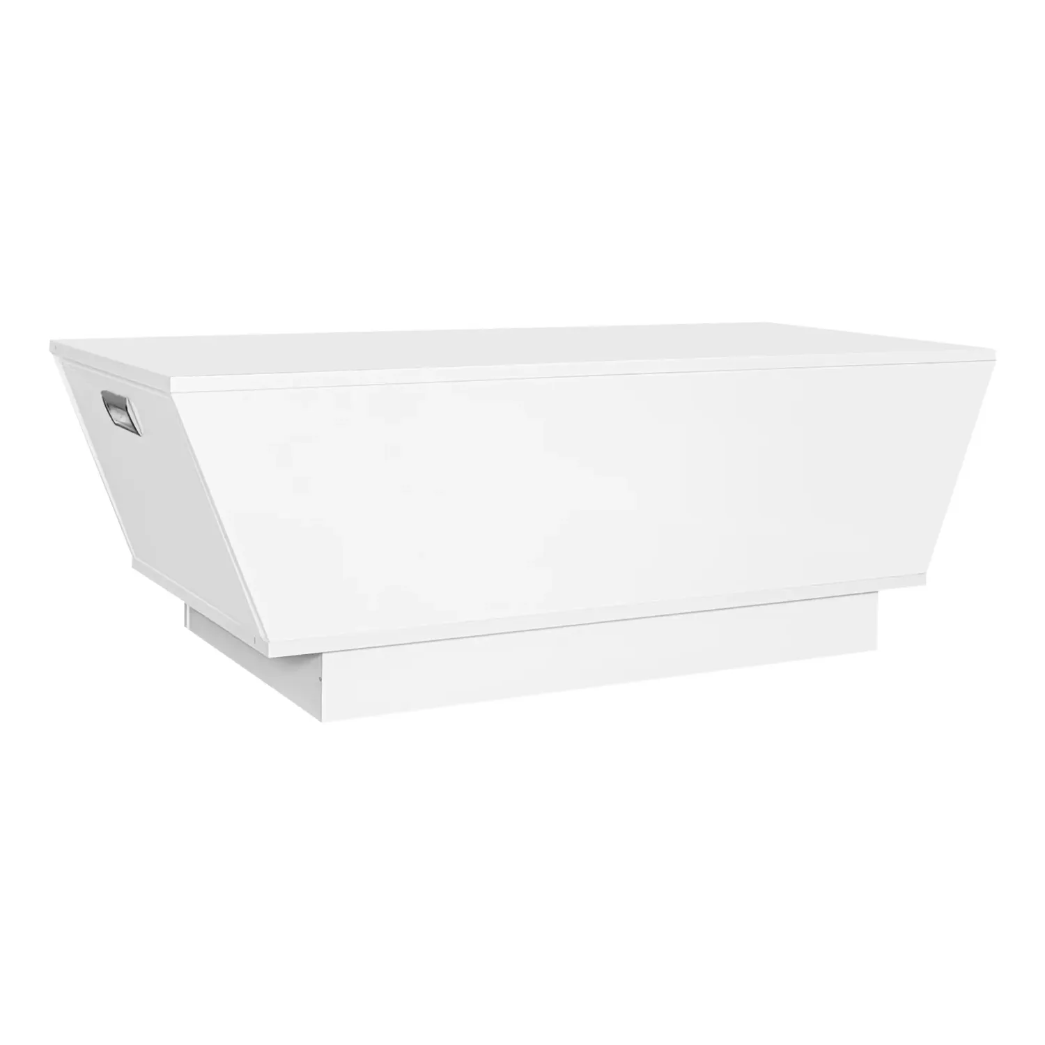LED-Couchtisch mit Hochglanzfinish, App-gesteuerter Beleuchtung und verstecktem Stauraum, weiss