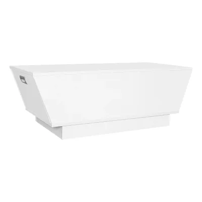 LED-Couchtisch mit Hochglanzfinish, App-gesteuerter Beleuchtung und verstecktem Stauraum, weiss
