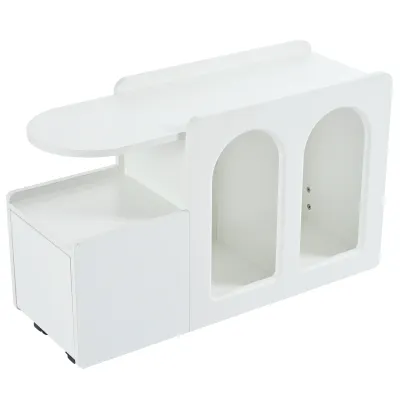 Multifunktionaler Beistelltisch mit Rollen, 82 cm x 30 cm x 53 cm, weiss
