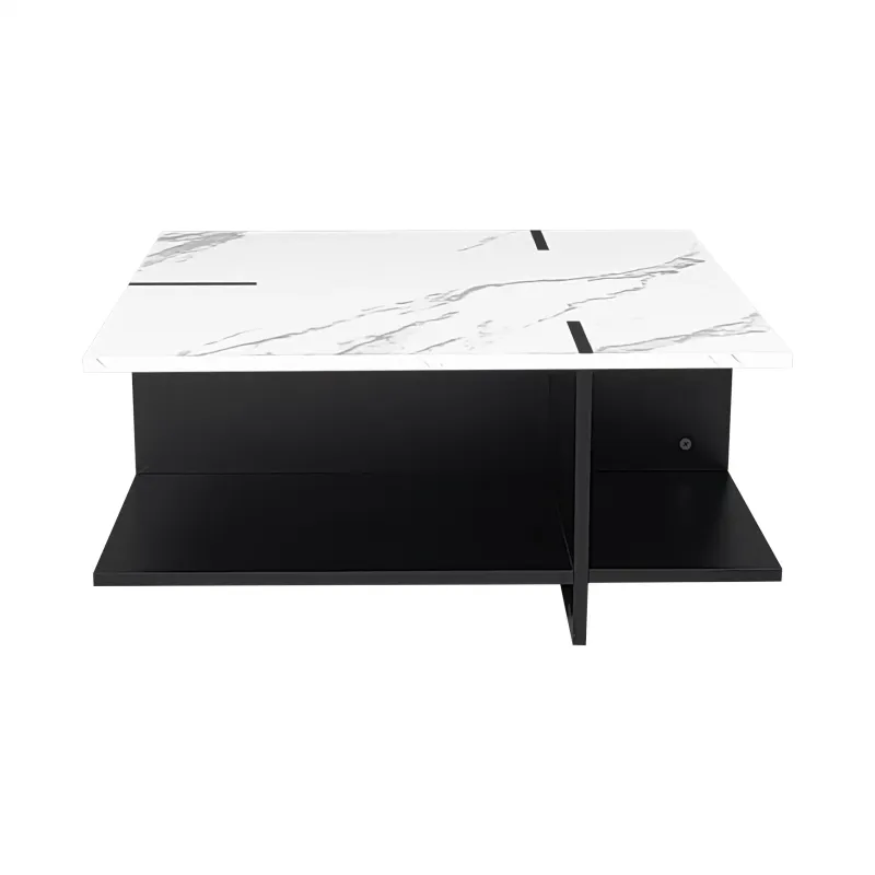 Exklusiver Couchtisch, modernes minimalistisches Design mit weisser Marmoroptik