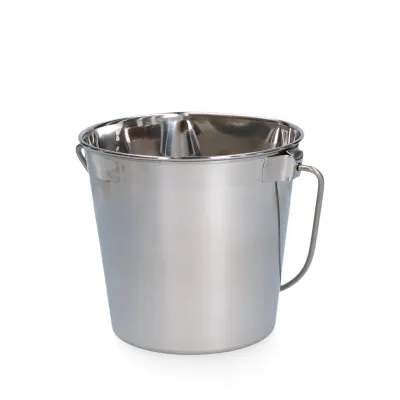 Edelstahleimer / Futtereimer mit flachem Rand 0,95 l