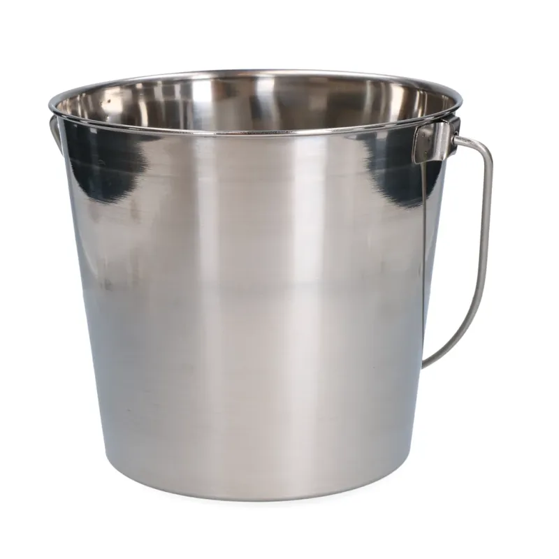 Edelstahleimer / Futtereimer mit flachem Rand 5,68 l