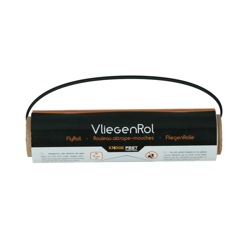 Knock Pest Fliegenkleberolle Gelb – 5 m – Fliegenfalle / Fliegenfänger