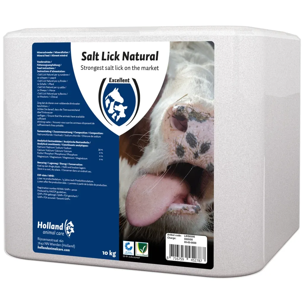 Excellent Leckstein Steinsalz Naturell für alle Tiere 10 kg