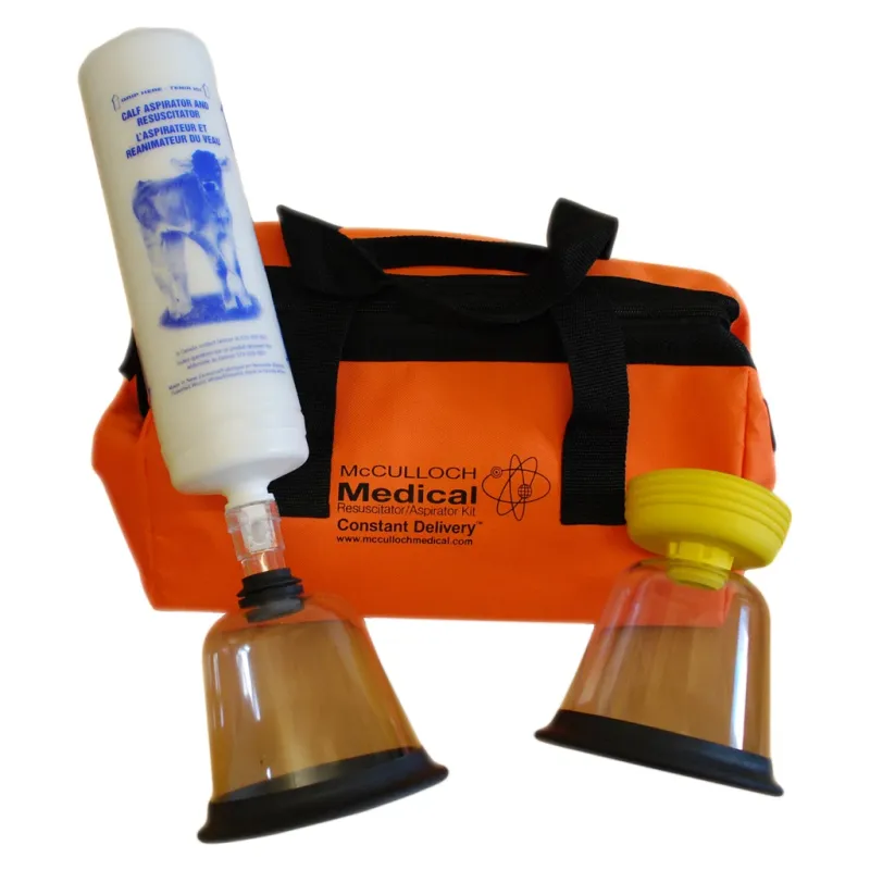 Kälberbeatmungspumpe – Reanimationsgerät – Inkl. Flasche – Orange Notfall-Set