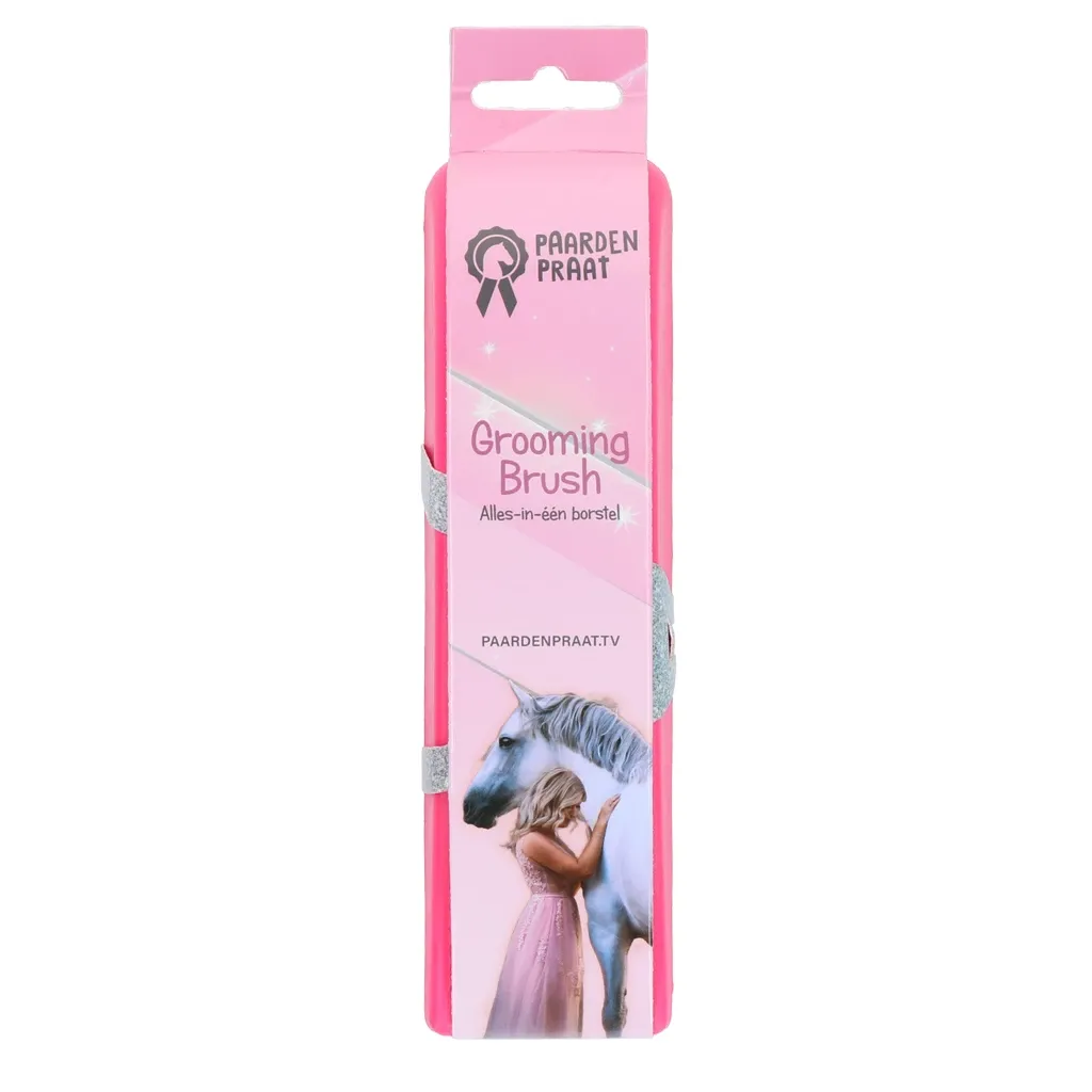 Paardenpraat Grooming Brush Fellpflegebürste Mittel | Pferdebürste rosa