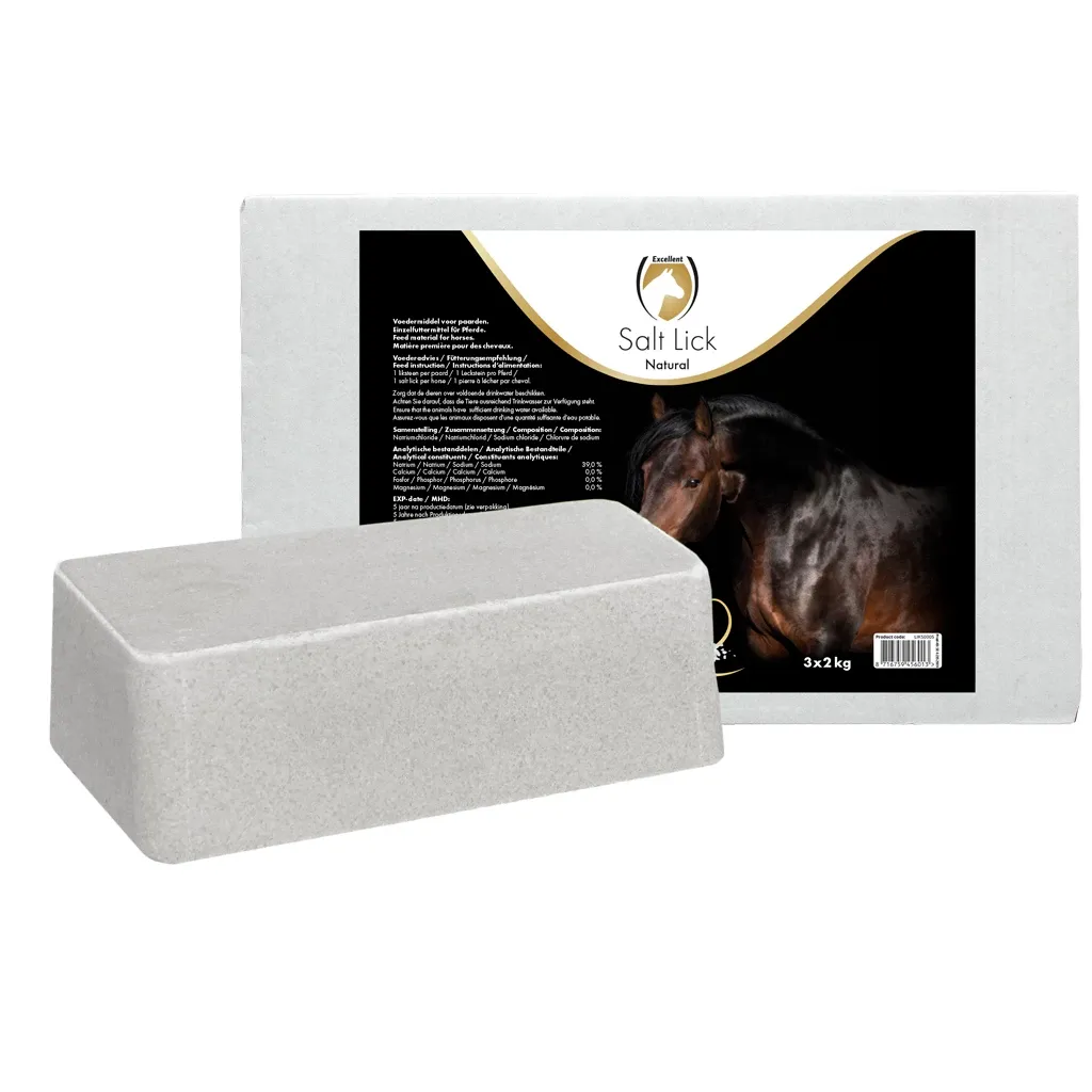 Excellent Salz-Leckstein Geeignet für Pferde, Rinder und Schafe 3 x 2 kg
